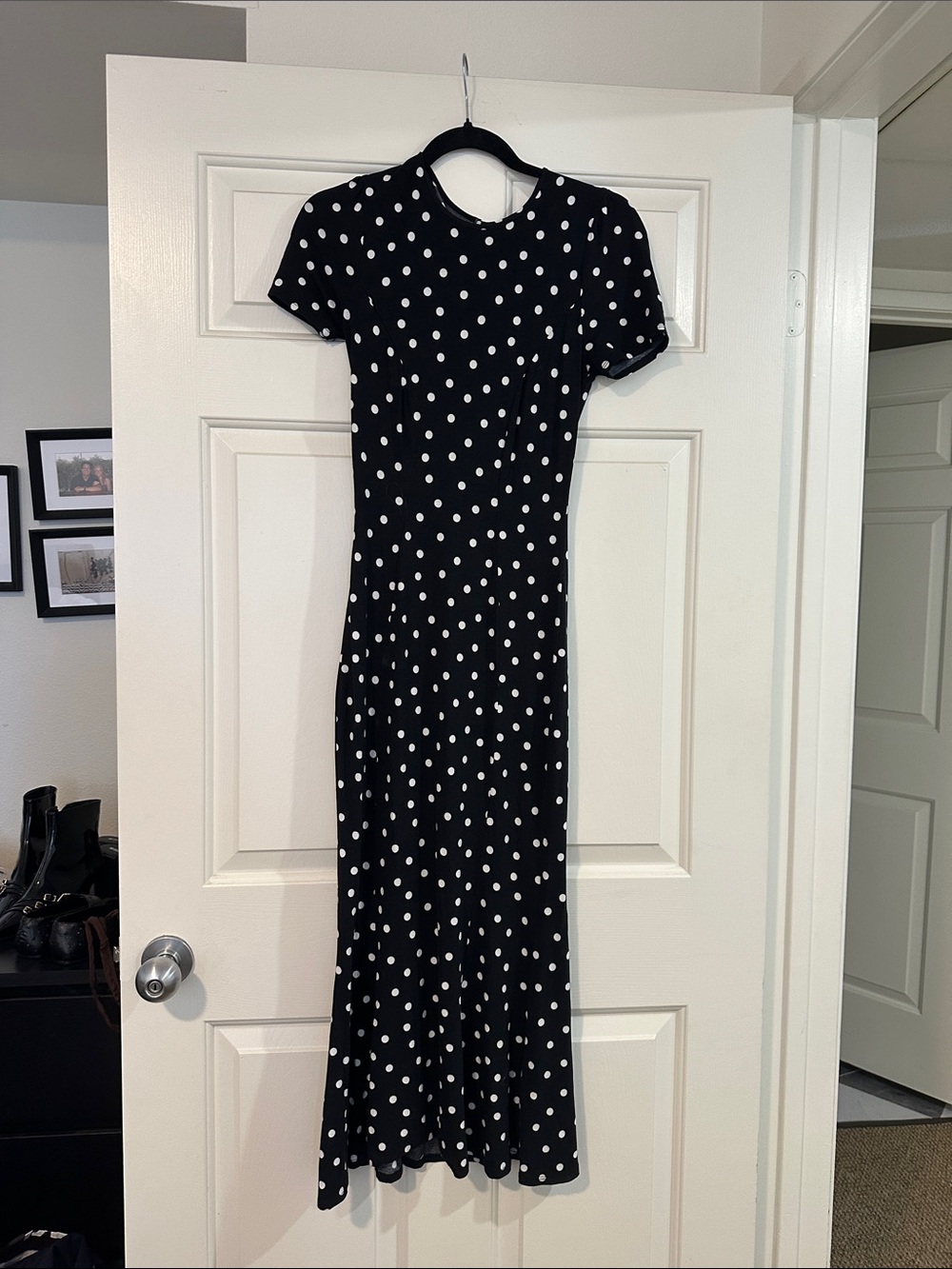 ASOS Black and White Polka Dot Maxi Dress